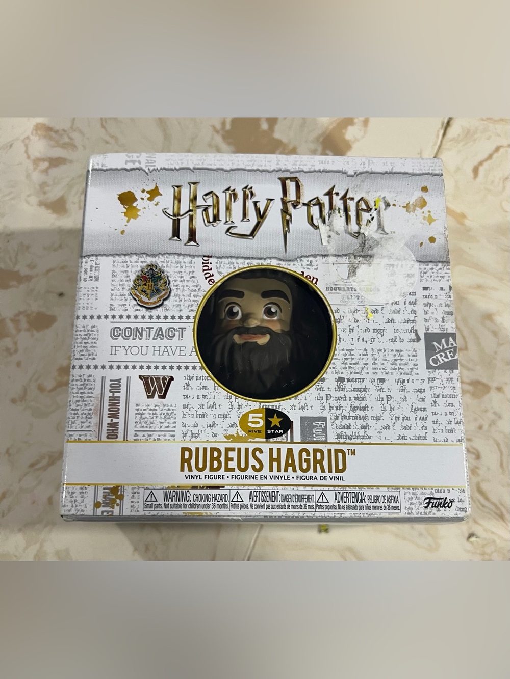 Five Star Harry Potter Rubeus Hagrid White and Gold Collectible Box